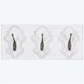 Youngs Wood Triple Washed Wall Hooks, White 21790